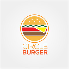 Fast Food logo hamburger burger dinner icon symbol badge template vector
