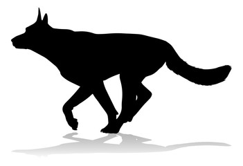 A detailed animal silhouette of a pet dog