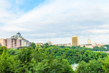 Fototapeta na wymiar View on a residential buildings in Kiev, Ukraine. Cityscape