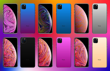 phone, smartphone, mobile, smart, realistic new smartphone 2019