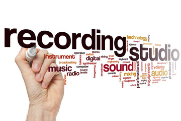 Recording studio word cloud