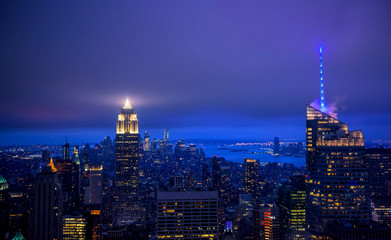 Naklejka na ściany i meble Newyork city at night, New York, United Staes of America