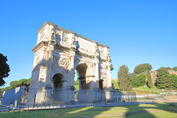Fototapeta na wymiar Arch of Constantine gate Foro Romano Rome Italy