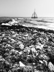 Sunrise Grevelingenmeer, colorfull sky. Den osse Zeeland the netherlamds