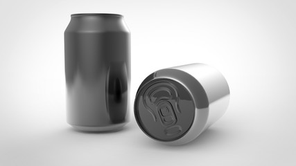 Can soda mock up 3d illustration Realistic render angle view  clear white background