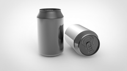 Can soda mock up 3d illustration Realistic render angle view  clear white background