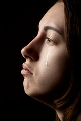 Fototapeta premium sad crying girl