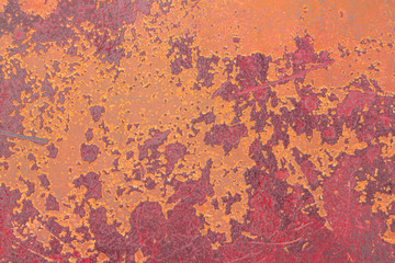 The surface of the paint and peeling off the metal plate and rust corrosion.