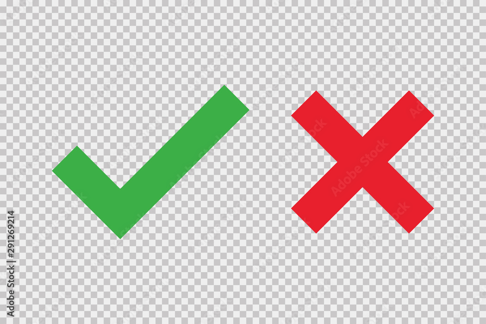 Poster checkmark cross on white background. isolated vector sign symbol. checkmark icon set. checkmark righ