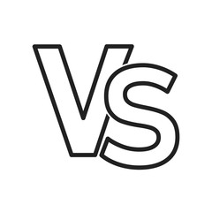 VS or versus icon isolated. Confrontation symbol. Game concept. Letter sign of choise.