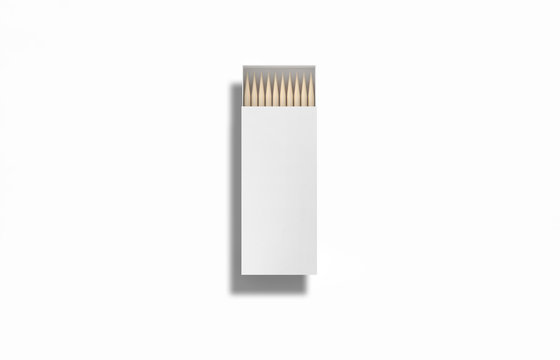 render of one white toothpicks box front