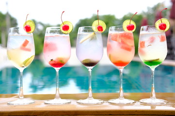 glasses of cocktails