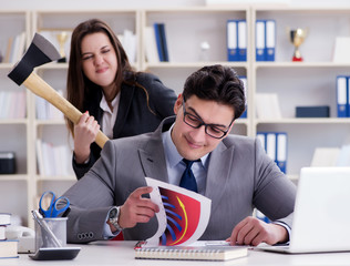 Office conflict between man and woman
