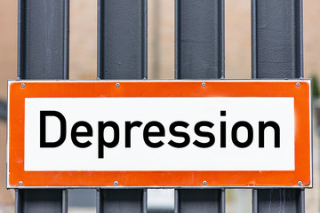 Hinweis Schild Depression