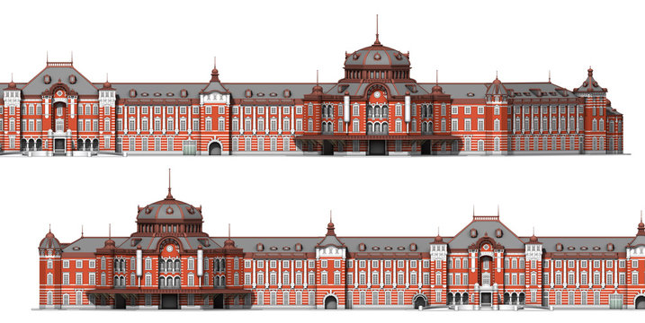 Tokyo station front division by 3d rendering