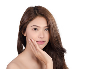 Fototapeta premium Portrait of Beautiful Asian women on white background