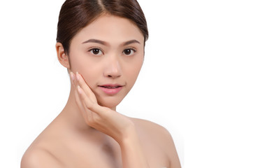 Portrait of Beautiful Asian women on white background