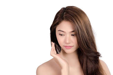 Fototapeta premium Portrait of Beautiful Asian women on white background