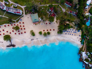Fototapeta na wymiar Luxury Hotel Beach Aerial Antigua