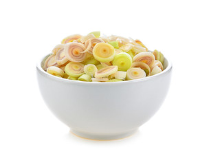 lemon grass isolated in white bowl on white background