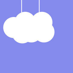 Cloud on strings in the sky. Background. Vector