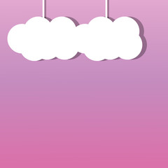 Two clouds on ropes in the sky. Background.