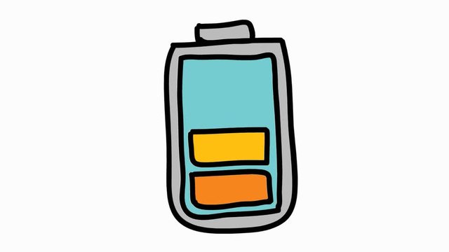 battery hand drawn illustration animation sketch with transparent background