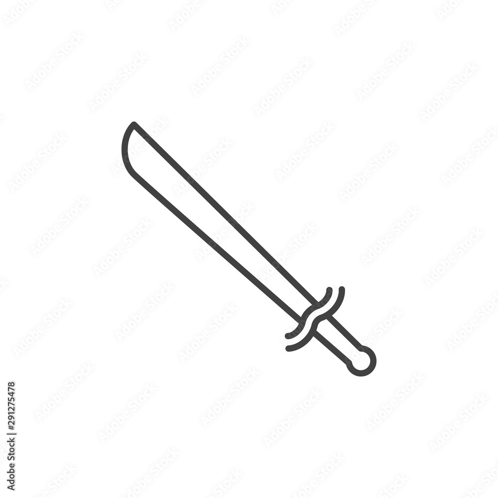 Poster old sabre vector concept icon or design element in thin line style