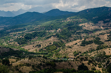 Fototapeta na wymiar The Aroian Mountains, better known as Helmos, is a mountain range in the northern Peloponnese that lies for the most part in the prefecture of Achaia and less in the prefecture of Corinth
