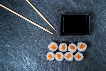 Sushi set, Japanese food, roll, Fresh and delicious sushi