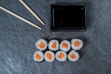 Sushi set, Japanese food, roll, Fresh and delicious sushi