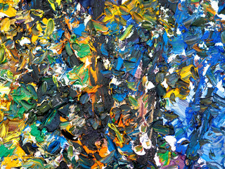 Hand draw colorful oil painting abstract background and texture.