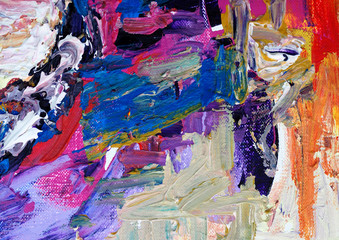 Hand draw colorful oil painting abstract background and texture.