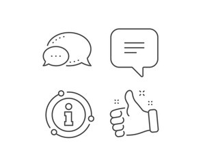 Fototapeta premium Text message line icon. Chat bubble, info sign elements. Chat comment sign. Speech bubble symbol. Linear text message outline icon. Information bubble. Vector
