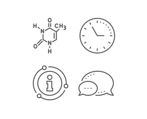 Chemical formula line icon. Chat bubble, info sign elements. Chemistry lab sign. Analysis symbol. Linear chemical formula outline icon. Information bubble. Vector