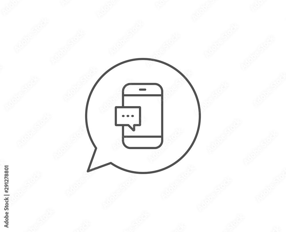 Aufkleber smartphone message icon. chat bubble design. cellphone or phone messenger sign. ð¡ommunication mobil