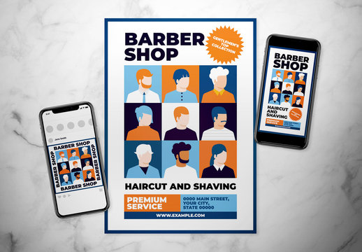 Graphic Barbershop Flyer Layout