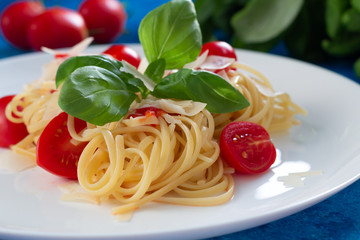 Italian tagliatelle with tomatoes