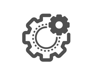 Engineering tool sign. Cogwheel icon. Cog gear symbol. Classic flat style. Simple cogwheel icon. Vector