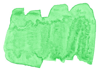 Green pastel watercolor abstract background, an isolated spot with divorces and borders. Vintage paintings for design and decoration. Frame with copy space.