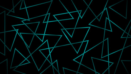 Abstract dark background of intersecting triangles in light blue colors