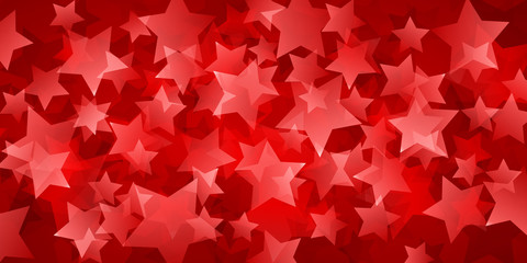 Abstract background of translucent stars in red colors