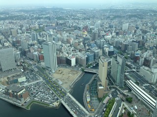 Fototapeta na wymiar Aerial View of Yokohama City in Japan