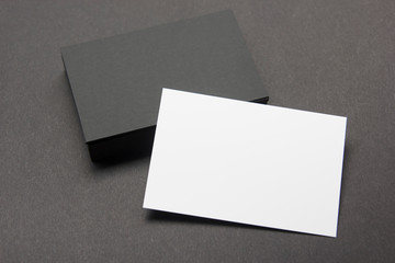 Business cards blank. Mockup on color background. Flat Lay. copy space for text