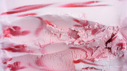 Texture ice cream Strawberry as background, Top view Blank for design..