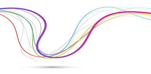 Fototapeta premium grafica, linee, filamenti, colorate, 