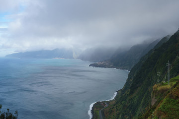 View of the sea cost and landscape of Madeira, Portugal
