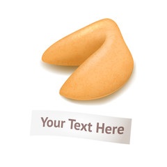 Realistic Detailed 3d Fortune Cookie Card. Vector