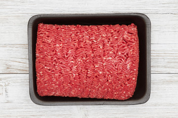 Two pounds of ground beef in package