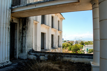 Balcony of abandoned building, urbex 